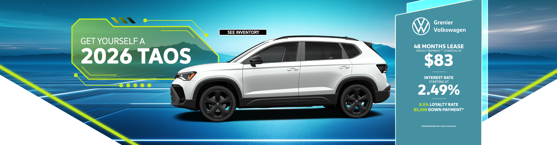 TREAT YOURSELF TO A 2026 TAOS ! TREAT YOURSELF TO A 2026 TAOS !