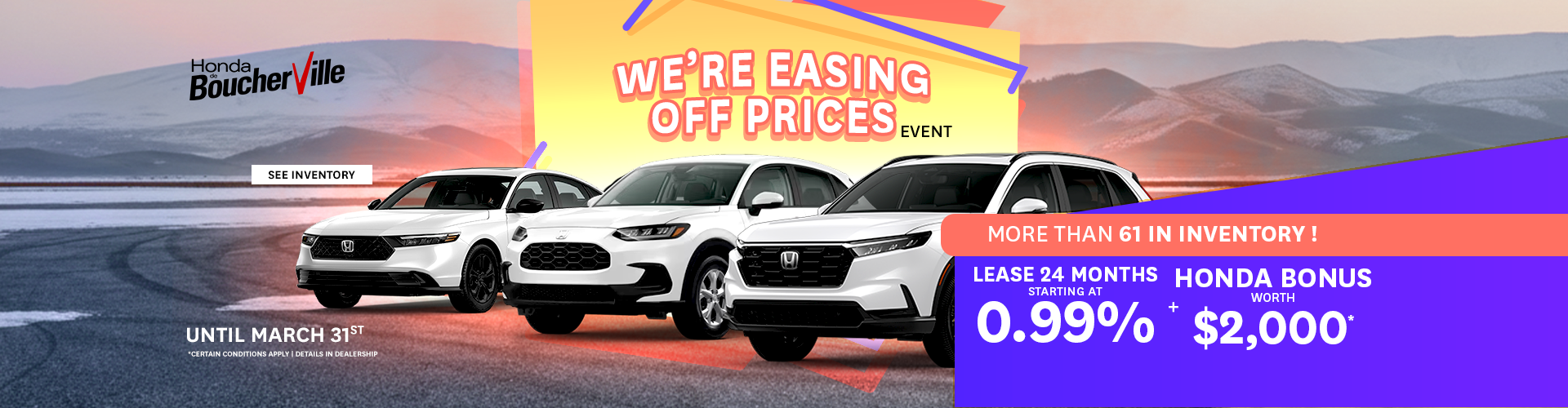 WE'RE EASING OFF PRICES ! WE'RE EASING OFF PRICES !