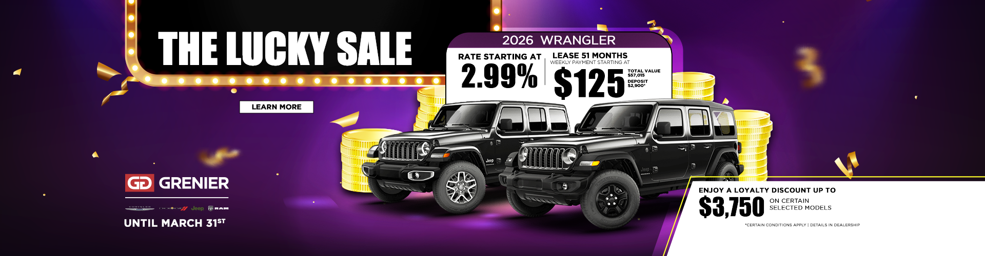 THE LUCKY SALE ON OUR 2026 WRANGLER !