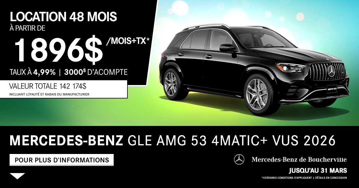 GLE AMG 53 4MATIC+ VUS 2026 !