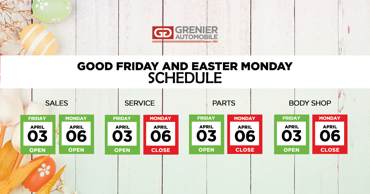EASTER SCHEDULE!