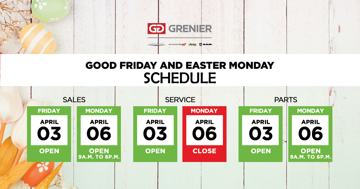EASTER SCHEDULE!