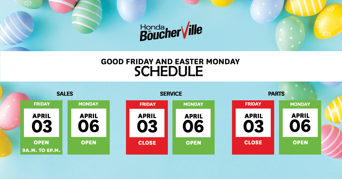 EASTER SCHEDULE !