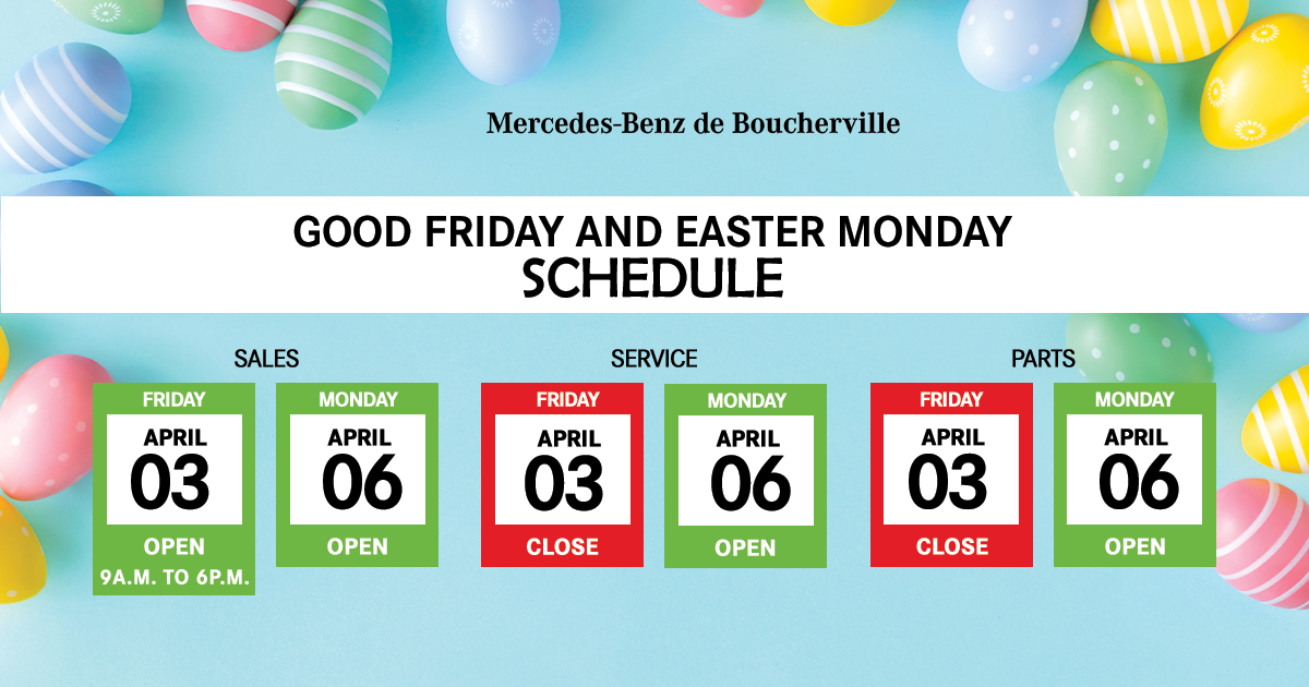 EASTER SCHEDULE !