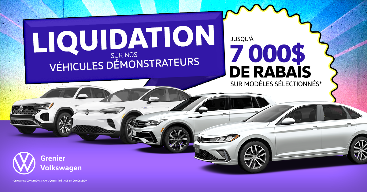 PLUSIEURS DÉMONSTRATEURS EN LIQUIDATION !