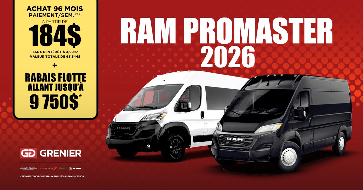 RAM PROMASTER 2026 !