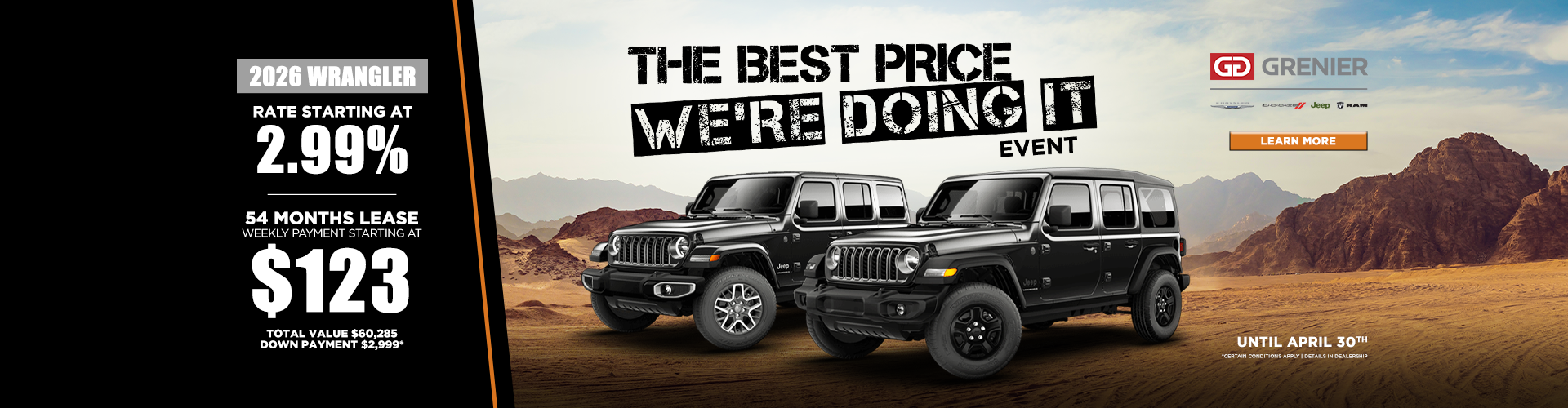 THE BEST PRICE WE'RE DOING IT !