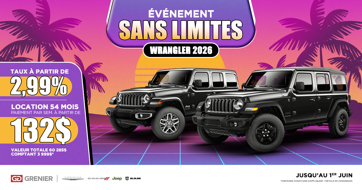 ÉVÉNEMENT SANS LIMITES !