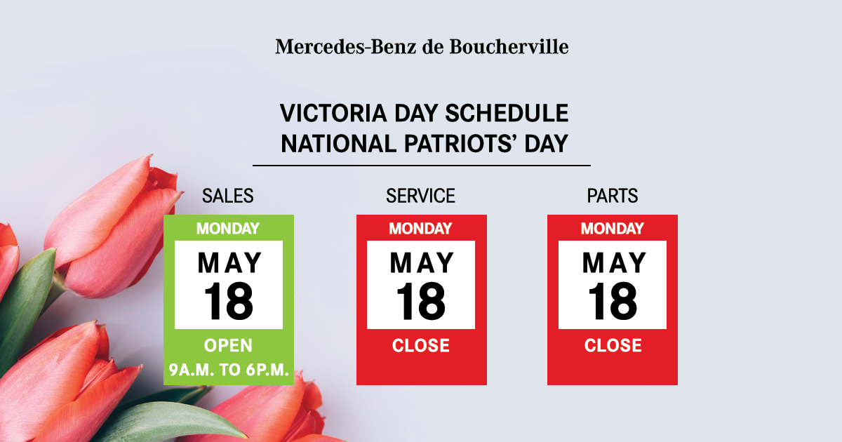Victoria Day Schedule