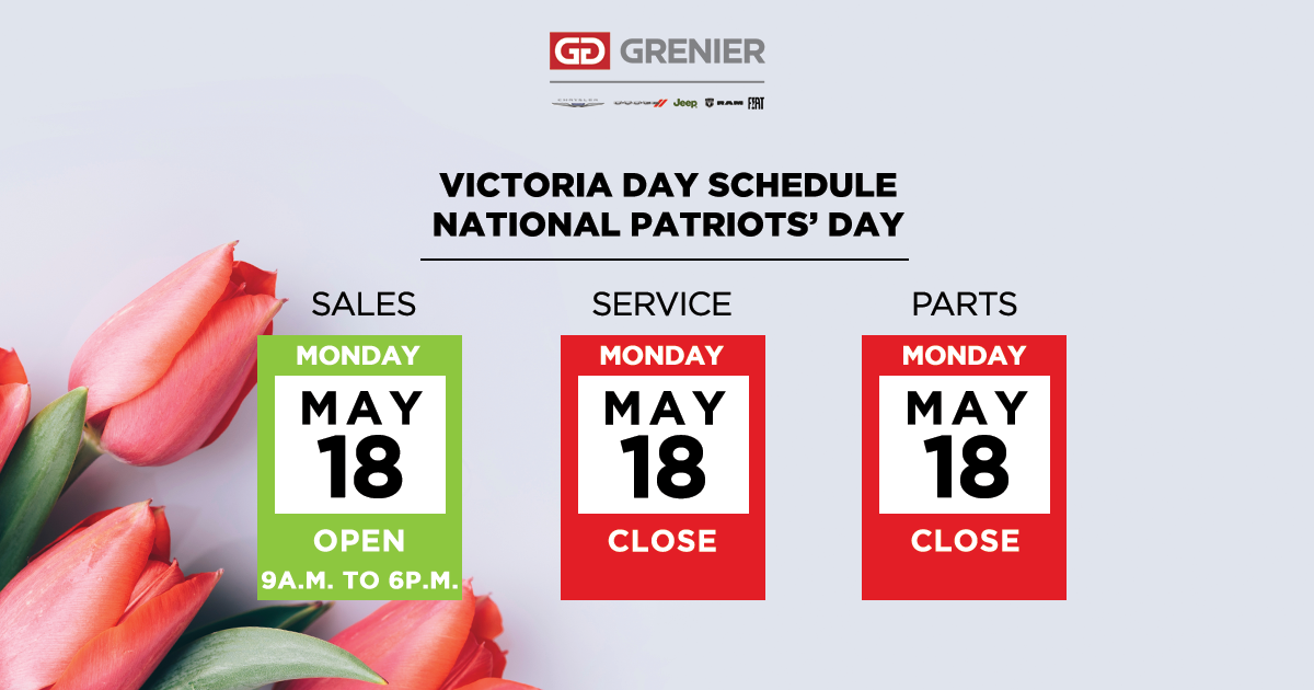 Victoria Day Schedule