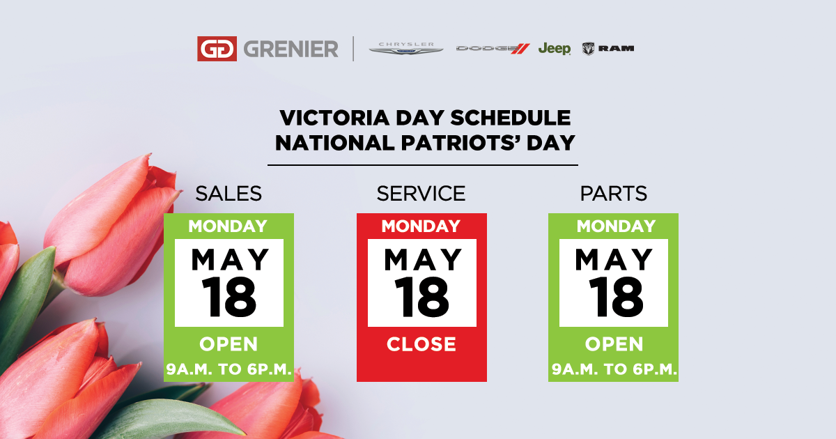 Victoria Day Schedule