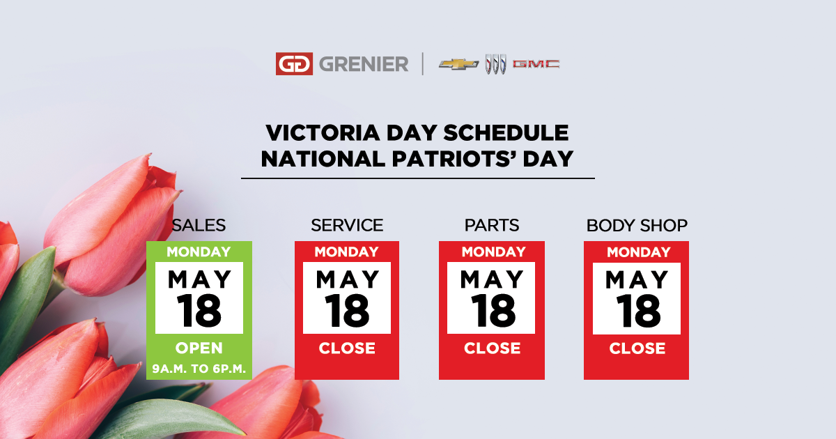 Victoria Day Schedule