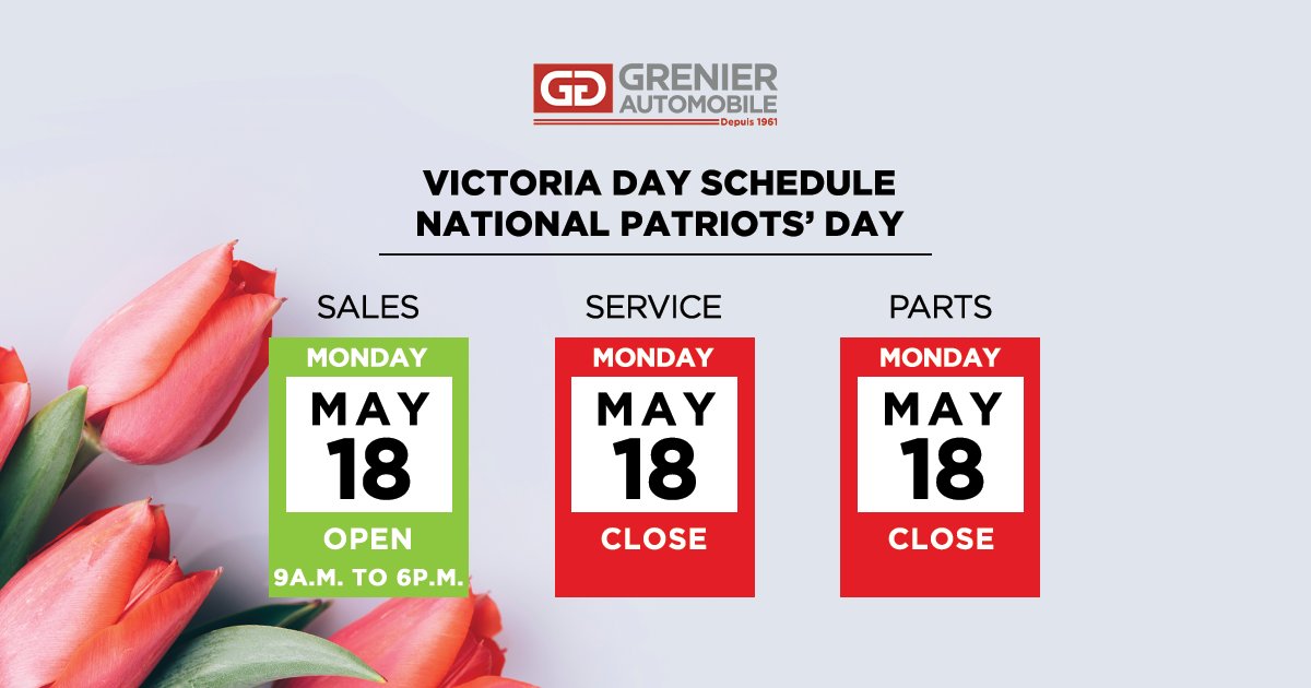 Victoria Day Schedule