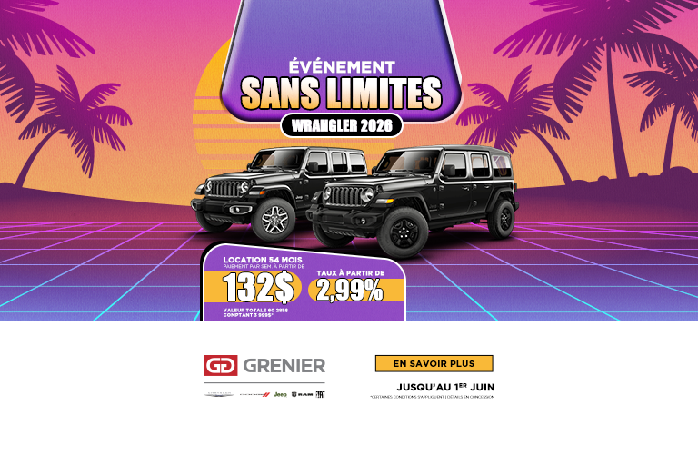 Grenier Chrysler | Concessionnaire Chrysler, Jeep, Dodge et RAM  Terrebonne