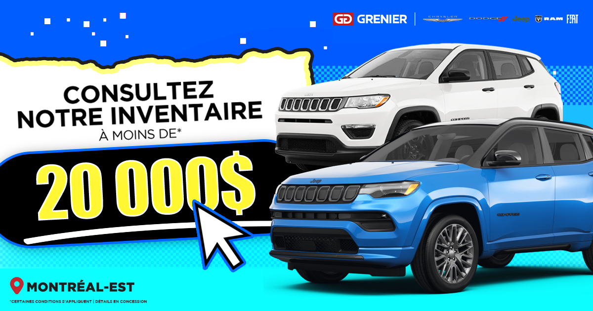 INVENTAIRE À MOINS DE 20 000$ !