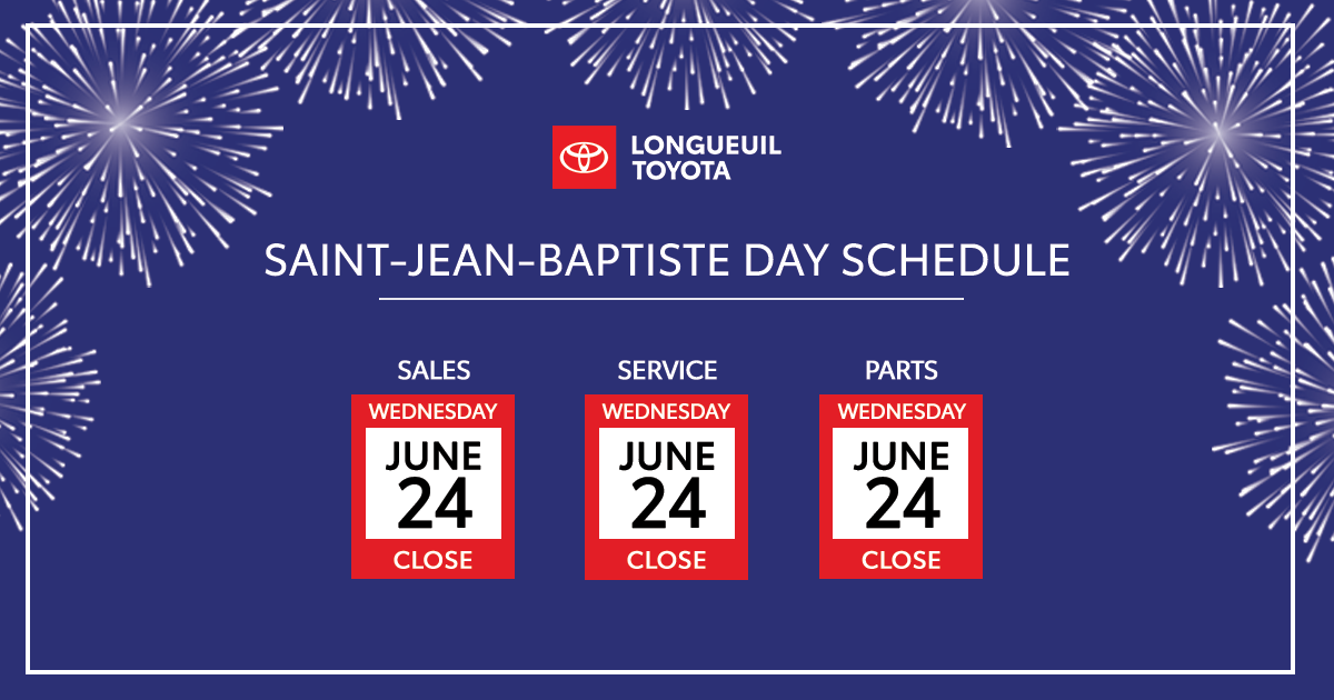 SAINT JEAN BAPTISTE DAY SCHEDULE