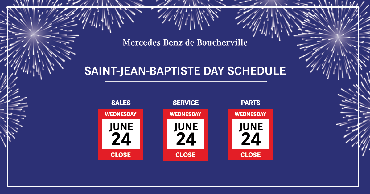 SAINT JEAN BAPTISTE DAY SCHEDULE
