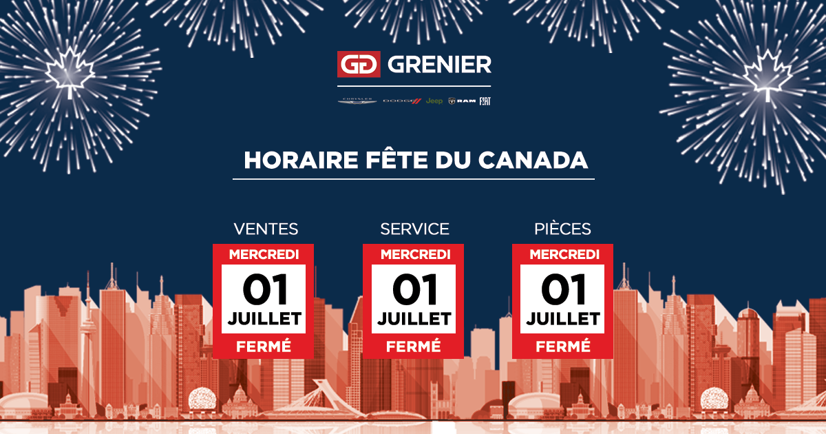 HORAIRE FÊTE DU CANADA