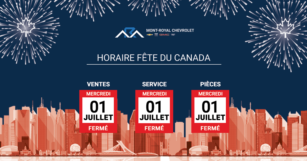 HORAIRE FÊTE DU CANADA