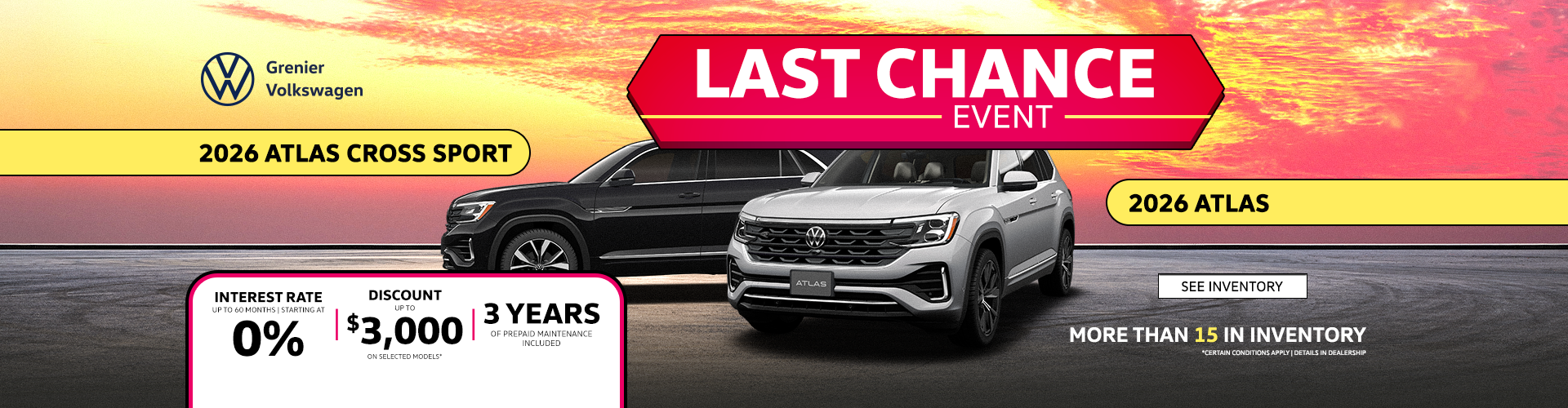 LAST CHANCE EVENT ! LAST CHANCE EVENT !