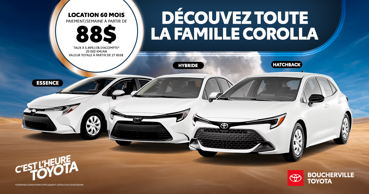 CHOISISSEZ LA COROLLA QUI VOUS CONVIENT !