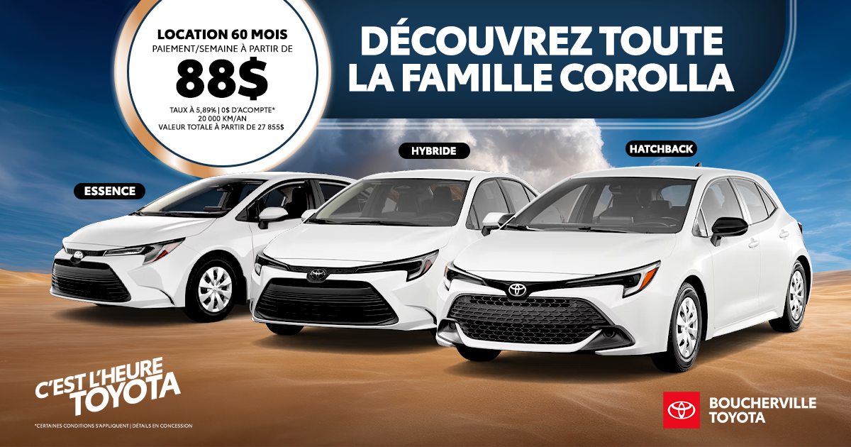 DÉCOUVREZ TOUTE LA FAMILLE COROLLA !