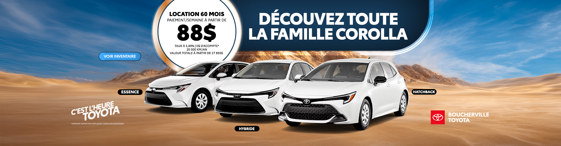 CHOISISSEZ LA COROLLA QUI VOUS CONVIENT !