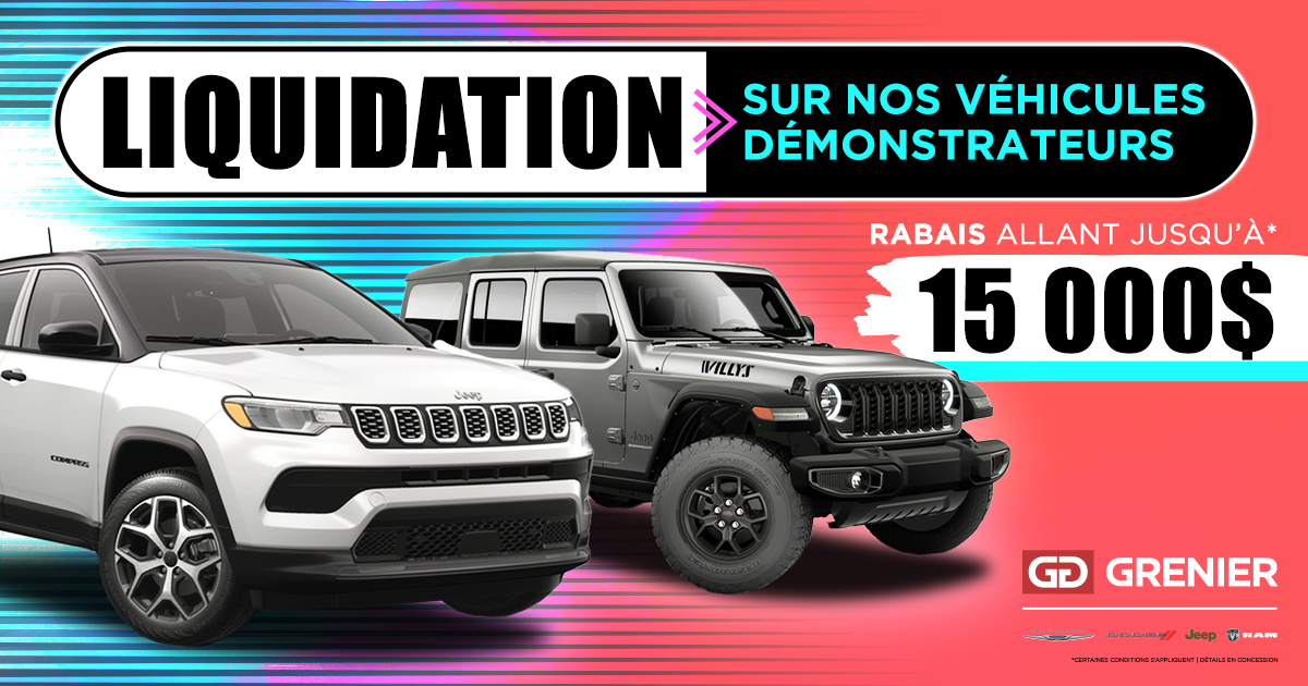 PLUSIEURS DÉMONSTRATEURS EN LIQUIDATION !