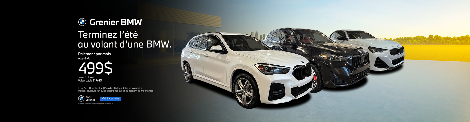 TERMINEZ L’ÉTÉ AU VOLANT D’UNE BMW !