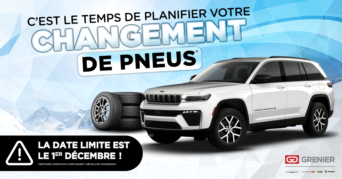 C'EST LE TEMPS DE PLANIFIER VOTRE CHANGEMENT DE PNEUS !