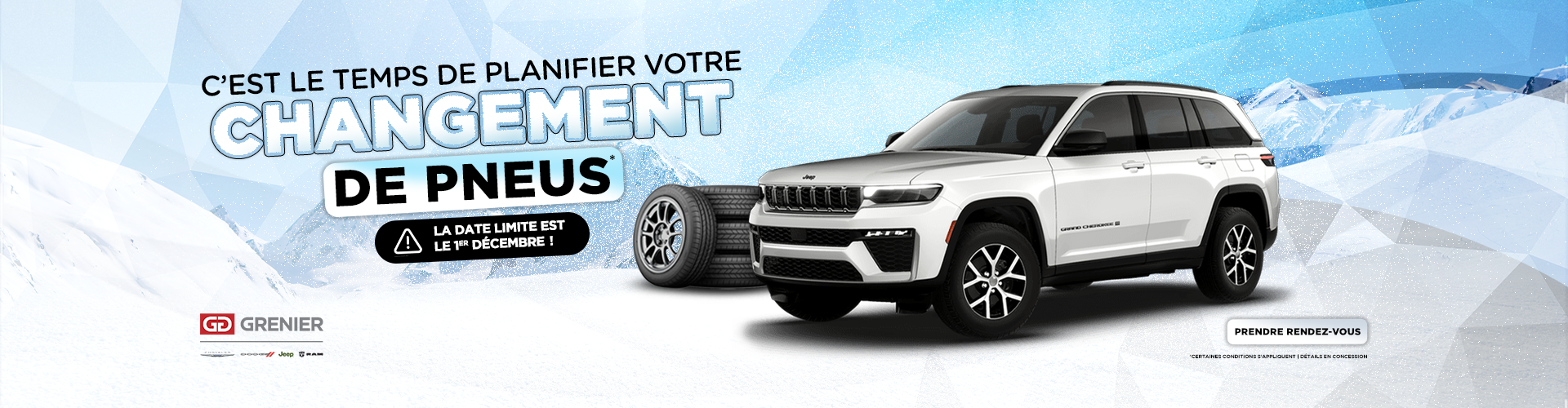 C'EST LE TEMPS DE PLANIFIER VOTRE CHANGEMENT DE PNEUS !