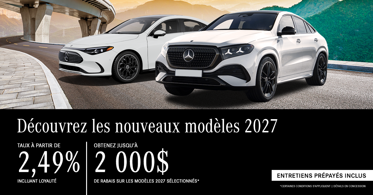 DÉCOUVREZ LES NOUVEAUX MODÈLES 2027 !