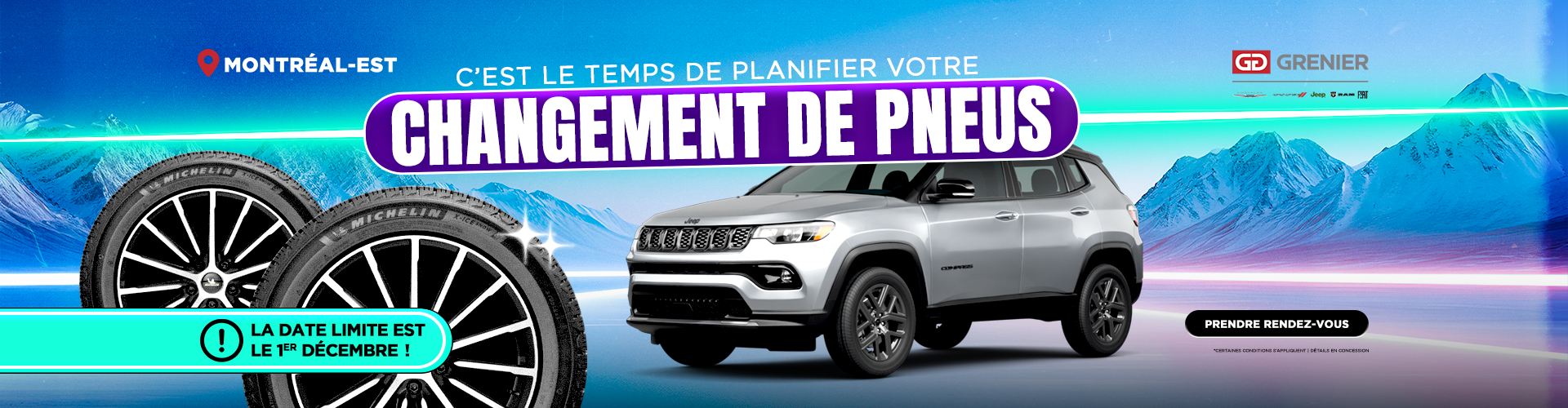 C'EST LE TEMPS DE PLANIFIER VOTRE CHANGEMENT DE PNEUS ! C'EST LE TEMPS DE PLANIFIER VOTRE CHANGEMENT DE PNEUS !