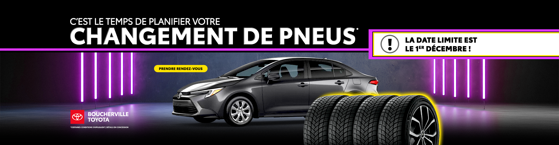C'EST LE TEMPS DE PLANIFIER VOTRE CHANGEMENT DE PNEUS ! C'EST LE TEMPS DE PLANIFIER VOTRE CHANGEMENT DE PNEUS !
