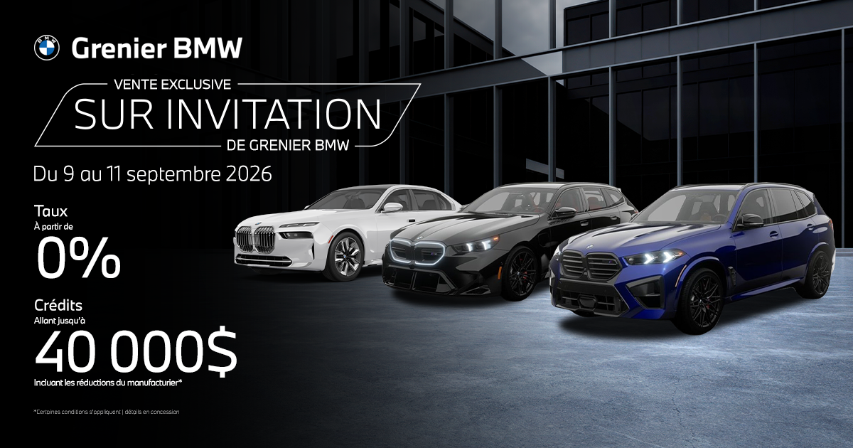 VENTE EXCLUSIVE SUR INVITATION DE GRENIER BMW !