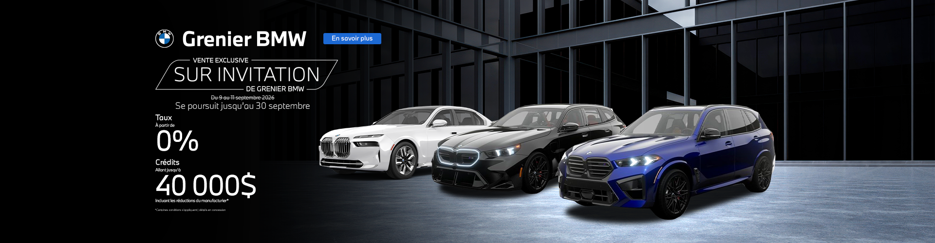 VENTE EXCLUSIVE SUR INVITATION DE GRENIER BMW !