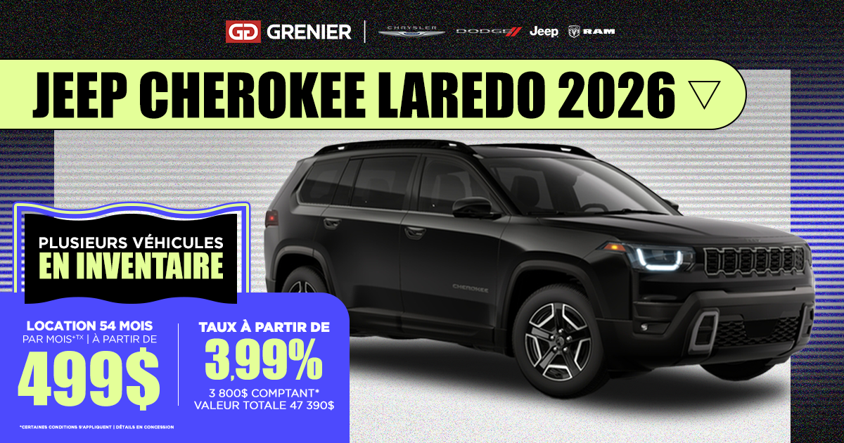 JEEP CHEROKEE LAREDO 2026 !