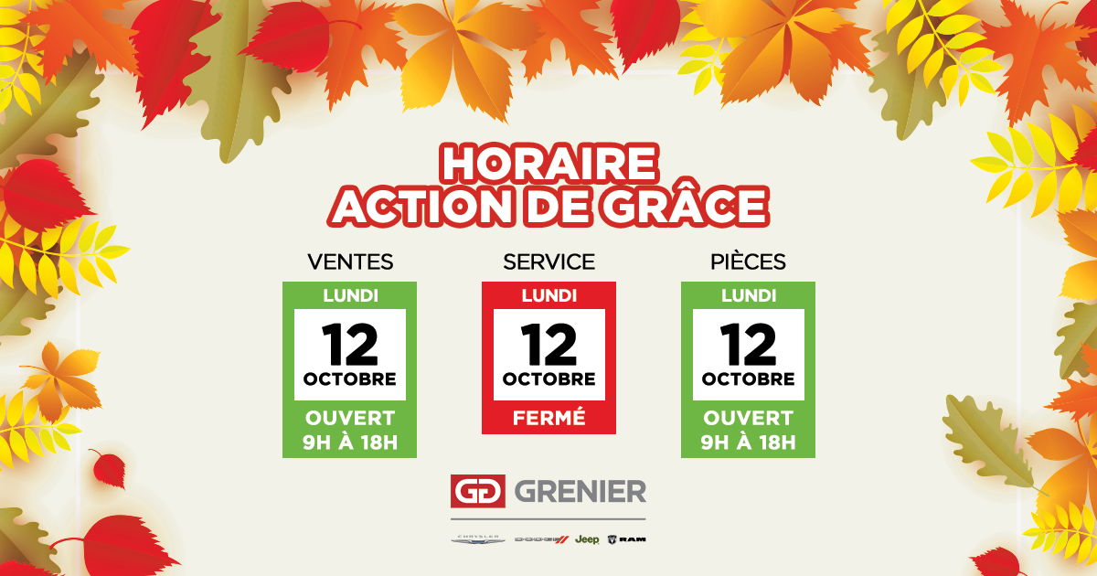 HORAIRE ACTION DE GRÂCE
