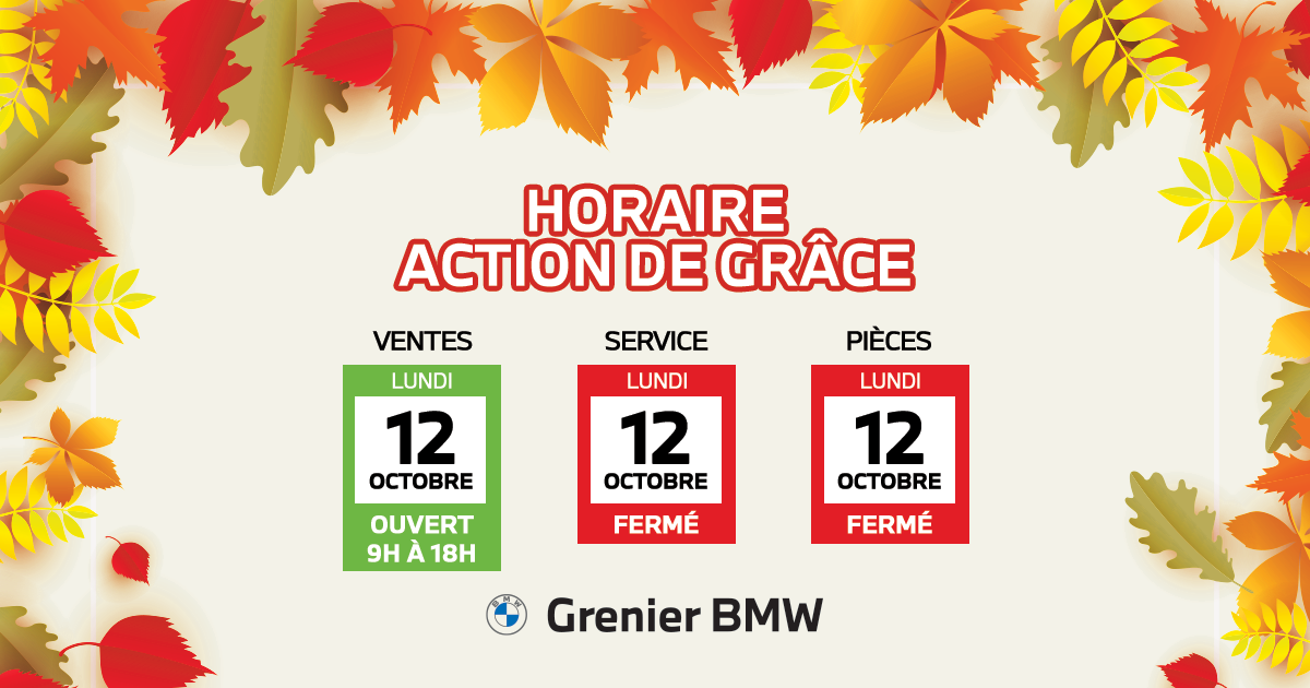 HORAIRE ACTION DE GRÂCE
