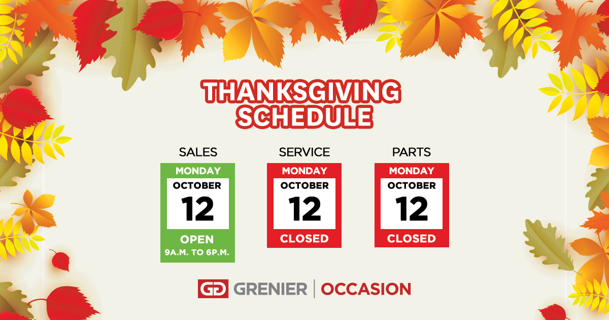 THANKSGIVING SCHEDULE