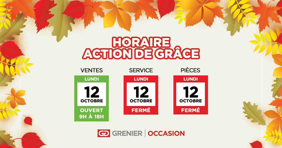 HORAIRE ACTION DE GRÂCE