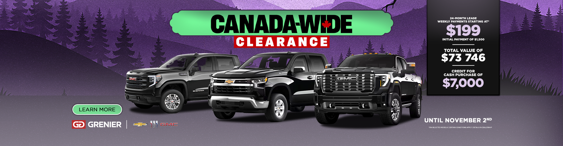 CANADA-WIDE CLEARANCE ! CANADA-WIDE CLEARANCE !