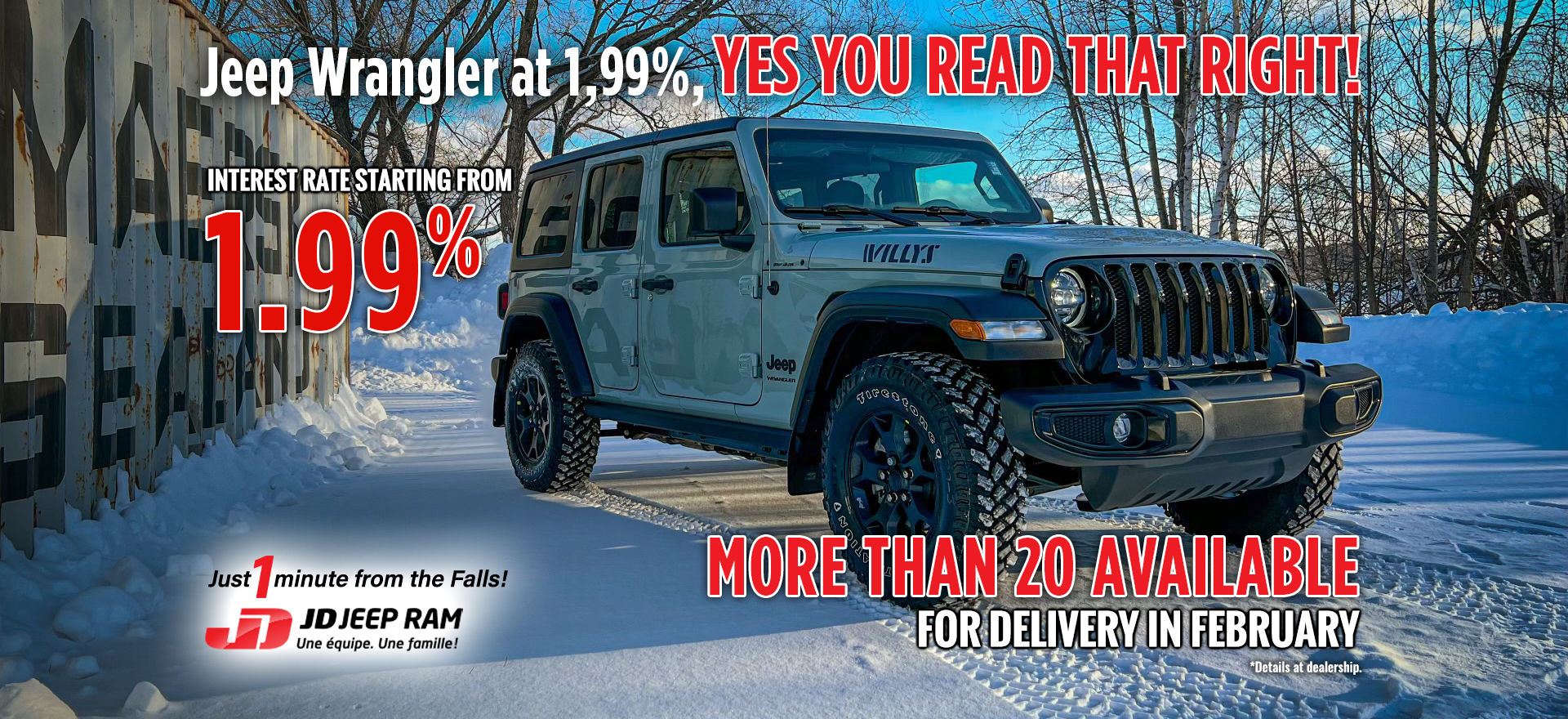 JD Jeep Ram in Boischatel | A Wrangler at % interest rate, yes you read  that right!
