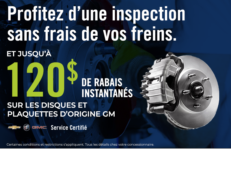 Inspection des freins sans frais