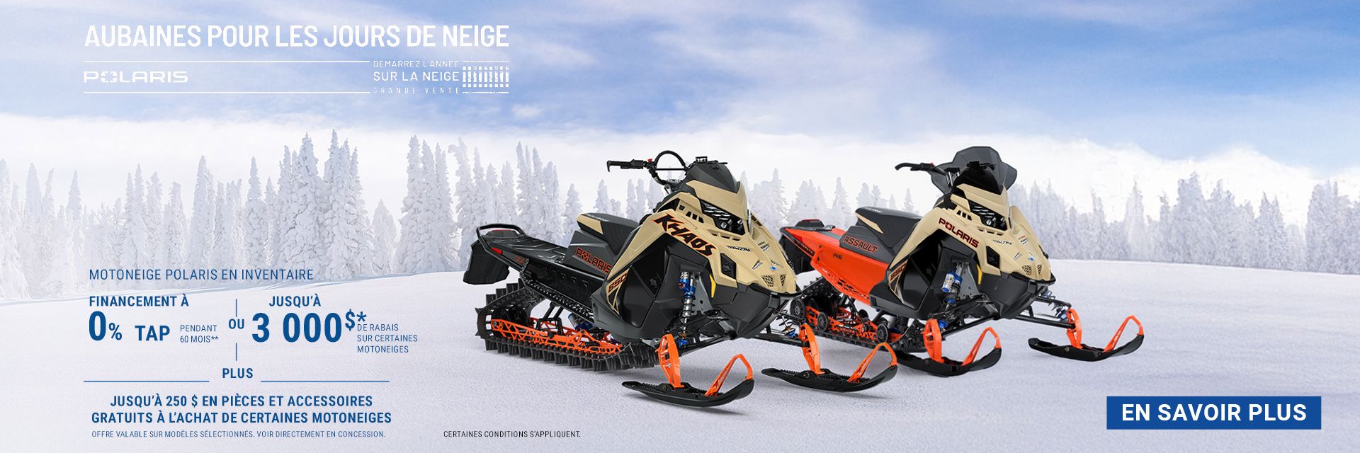 Motoneige Polaris en inventaire Motoneige Polaris en inventaire