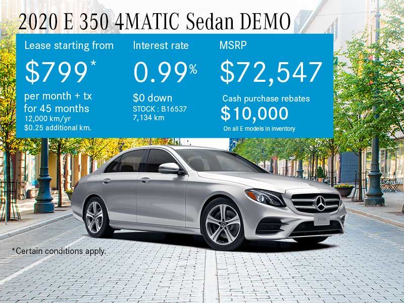 2020 E 350 4MATIC Sedan - Demonstrator