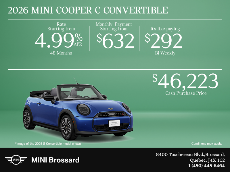 The 2026 MINI Cooper C Convertible
