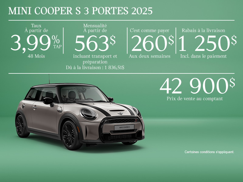 La MINI Cooper S 3 portes 2025