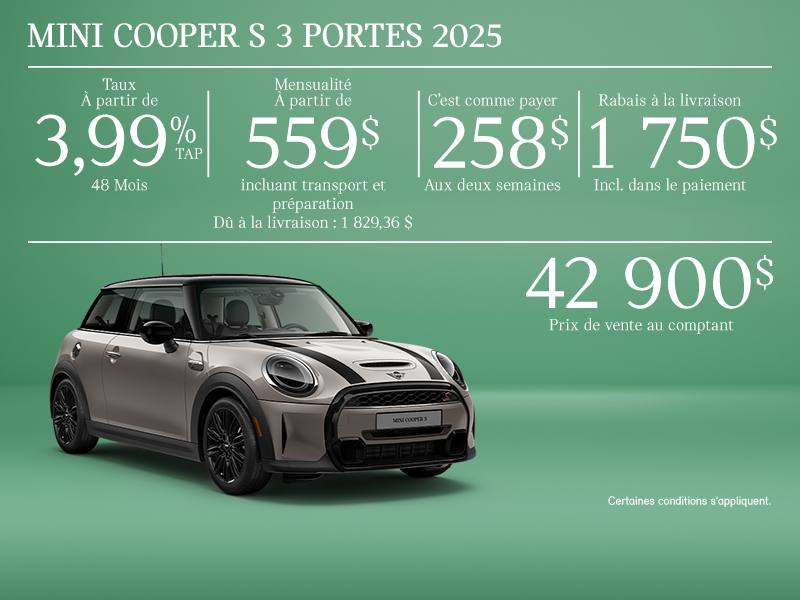 La MINI Cooper S 3 portes 2025