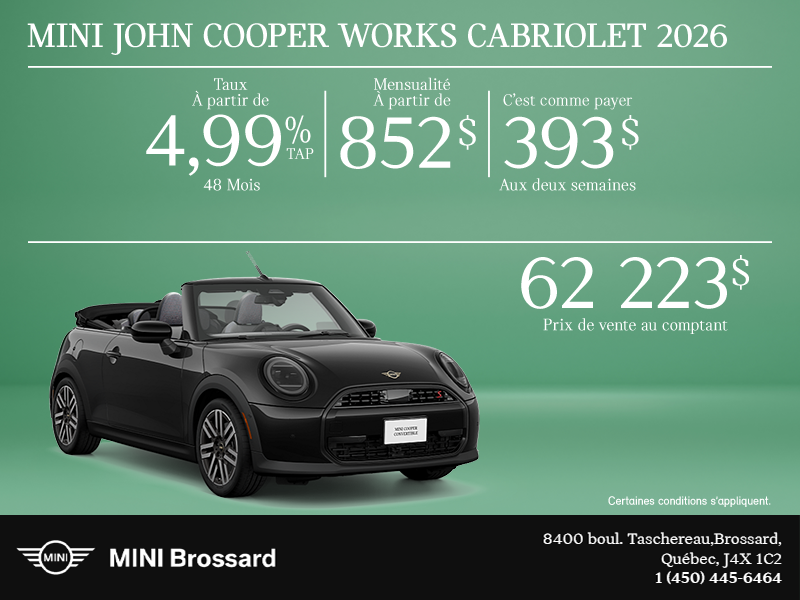 La MINI John Cooper Works Cabriolet 2026